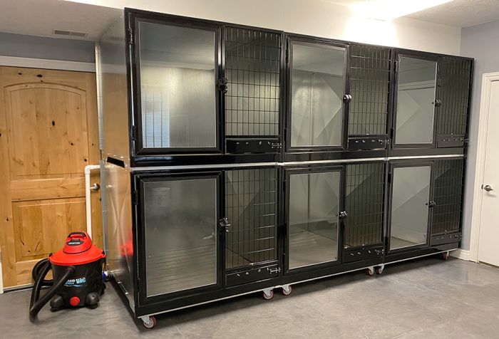 K9 Kennel Store Quick N Clean Double Stack Galvanized Kennel - Triple Units - Cage Banks by K9 Kennel Store