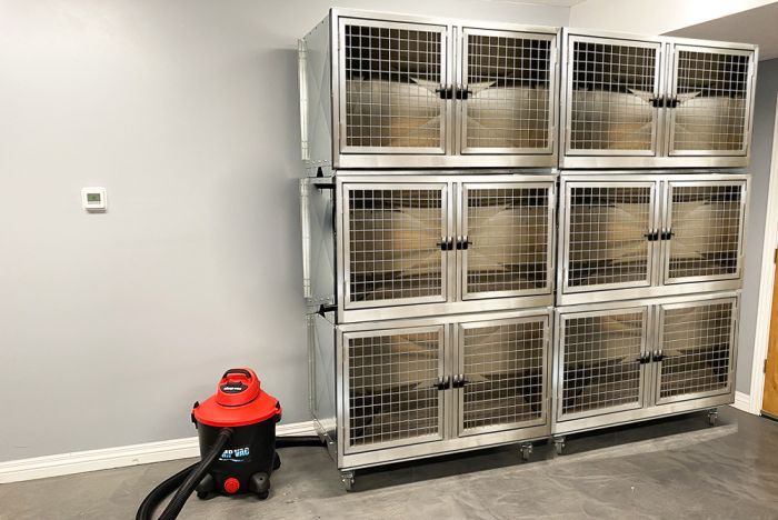 K9 Kennel Store Quick N Clean Stainless Steel Cage Bank - 6 or 12 Units - Cage Banks by K9 Kennel Store