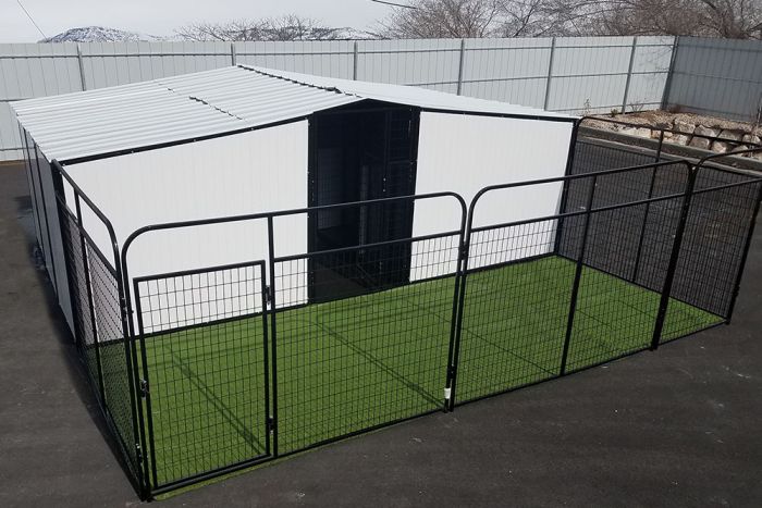 K9 Kennel Store Multiple Vinyl Enclosed Corridor Dog Kennels x2 - - Dog Kennels & Runs by K9 Kennel Store