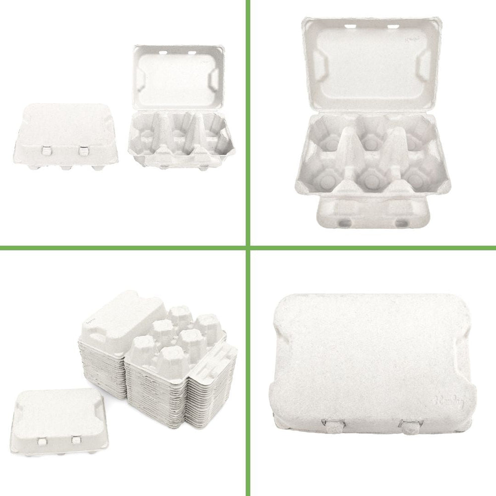 Henlay Duck Egg Cartons - Holds Half Dozen Jumbo Eggs- Blank Flat Top, 2 colors, 20 or 100 - White Egg Cartons 20 Cartons - Egg Cartons by My Pet Chicken