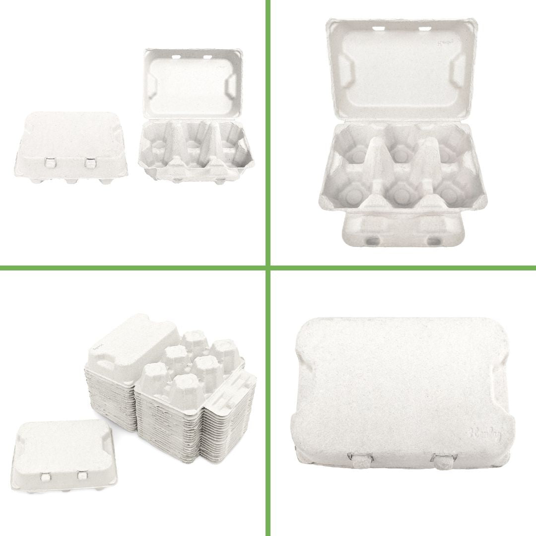 Henlay Duck Egg Cartons - Holds Half Dozen Jumbo Eggs- Blank Flat Top, 2 colors, 20 or 100 - White Egg Cartons 20 Cartons - Egg Cartons by My Pet Chicken