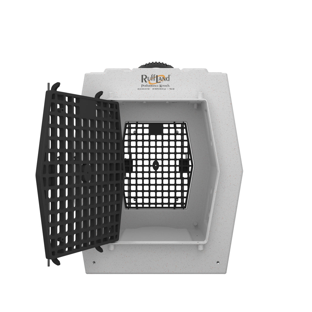RuffLand Large Kennel - Whitestone 2.0 Double Door (Front Back) - Dog crates by Ruff Land Performance Kennels