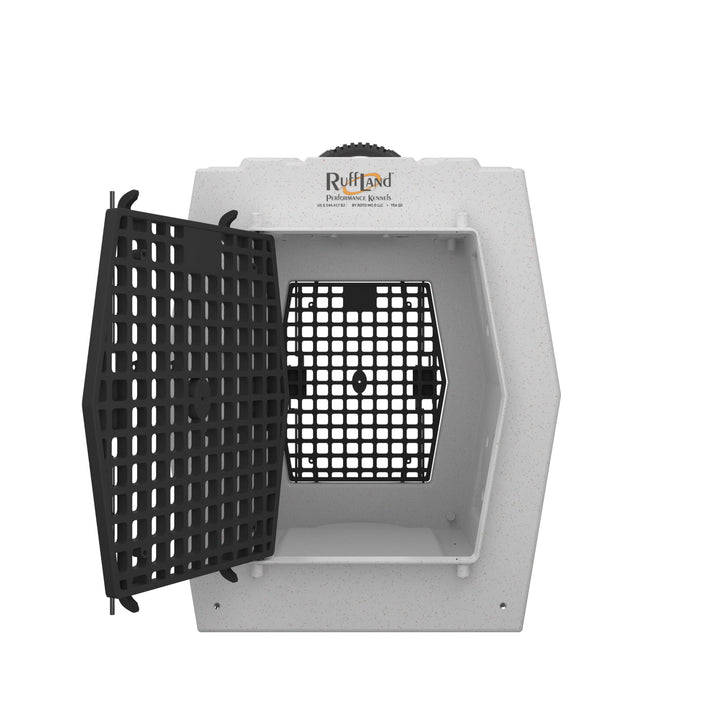 RuffLand Large Kennel - Whitestone 2.0 Double Door (Front Back) - Dog crates by Ruff Land Performance Kennels