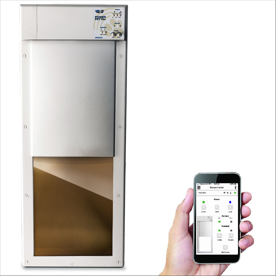High Tech Pet WiFi Controlled Power Pet Door - Large - - Automatic Pet Door by High Tech Pet