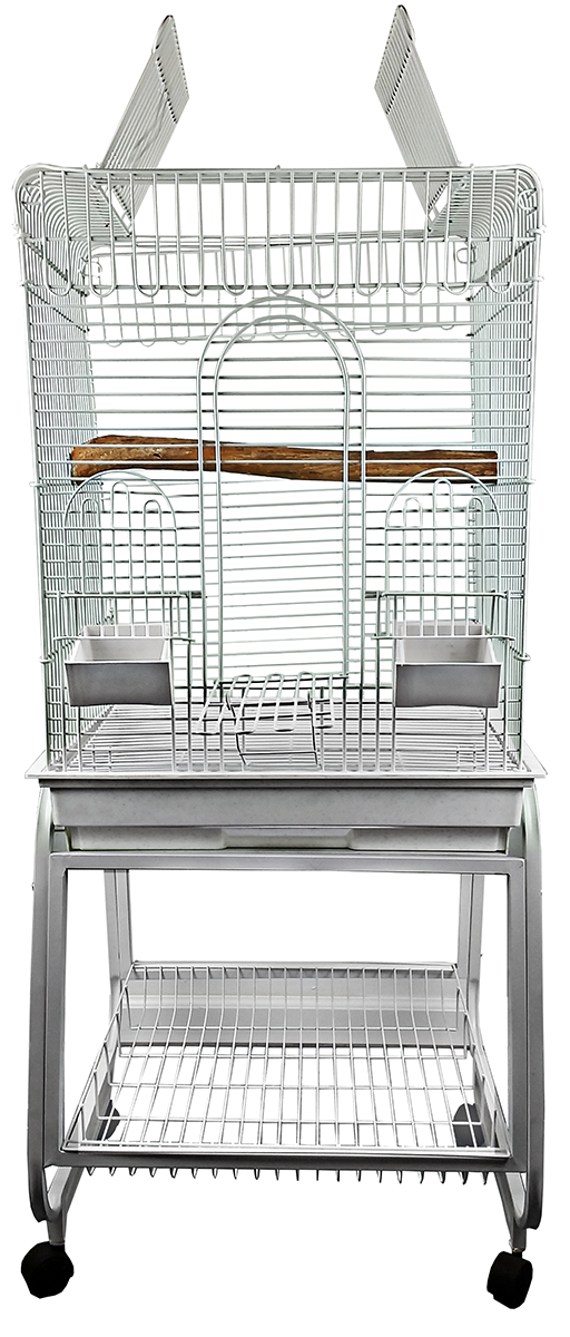 A&E Play Top Cage with Removable Stand - White - Bird cages by A&E