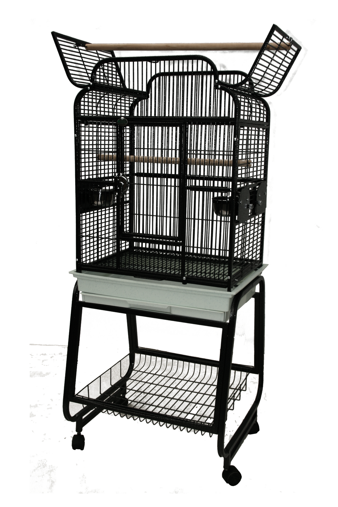 A&E Open Victorian Top with Plastic Base - Black - Bird cages by A&E