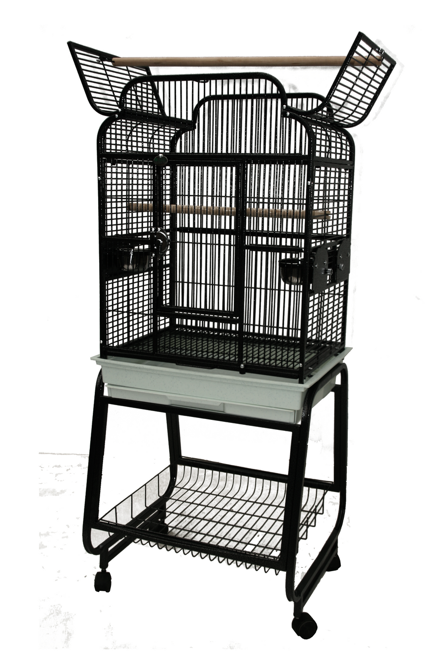 A&E Open Victorian Top with Plastic Base - Black - Bird cages by A&E