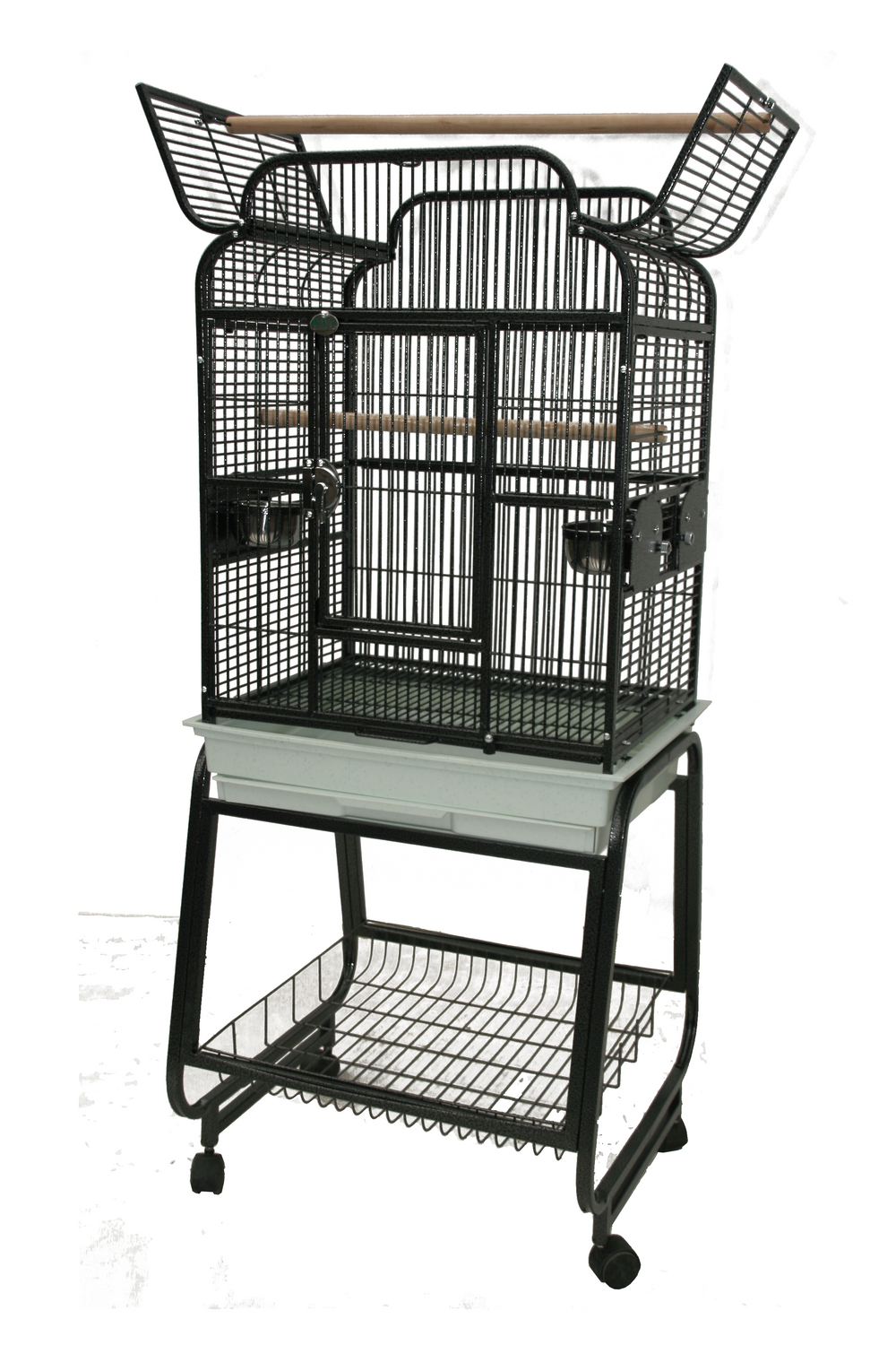 A&E Open Victorian Top with Plastic Base - Platinum - Bird cages by A&E