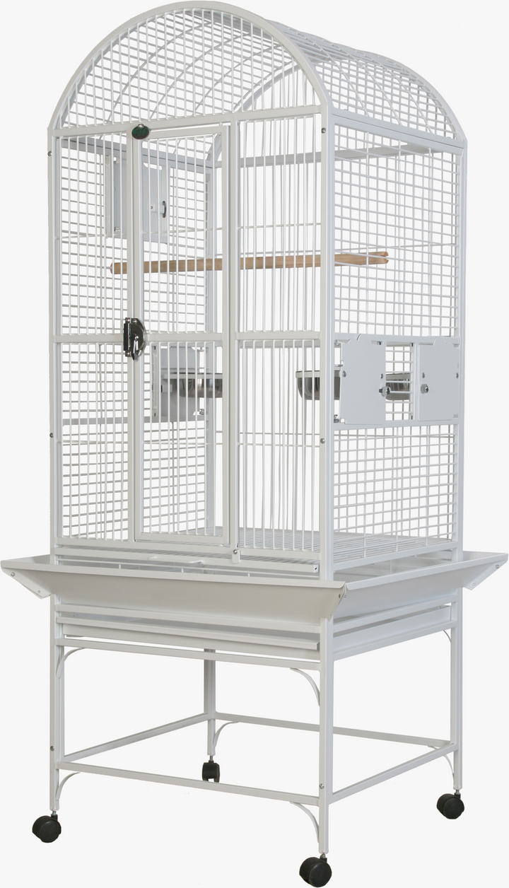 A&E Medium Dome Top Bird Cage - White - Bird cages by A&E