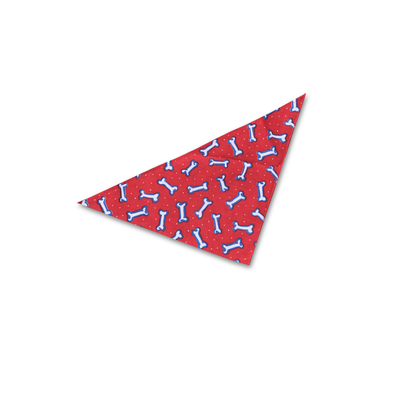 Dog Bandana - SMALL - 20" Red with Bones - by HappypetHQ